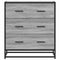 Dressoir 68x35x76 cm bewerkt hout en metaal grijs sonoma