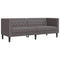 Driezitsbank Chesterfield-stijl kunstleer grijs
