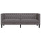 Driezitsbank Chesterfield-stijl kunstleer grijs