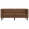 Tweezitsbank Chesterfield-stijl kunstsude bruin