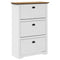 Schoenenrek BODO 80x35x118 cm wit en bruin