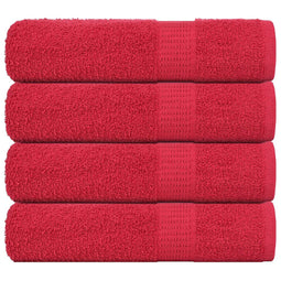 Handdoeken 4 st 50x100 cm 360 g/m 100% katoen rood