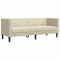 Driezitsbank Chesterfield-stijl kunstleer crmekleurig