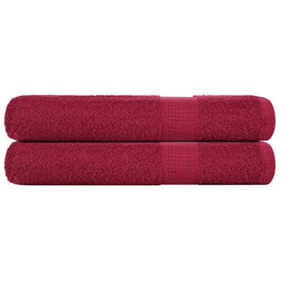 Saunahanddoeken 2 st 80x200 cm 360g/m 100% katoen bordeauxrood