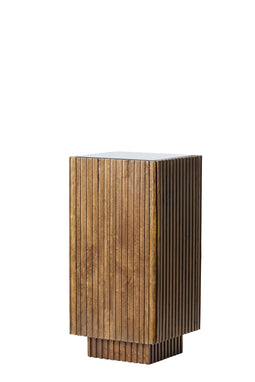 Light&living Zuil 30x30x60 cm GATURA hout donker bruin+glas bruin
