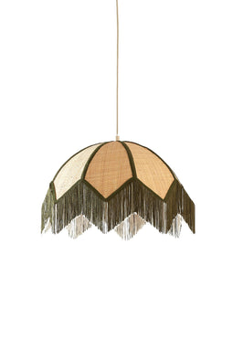Light&living Hanglamp Ø45x32,5 cm SULINA raffia naturel+groen