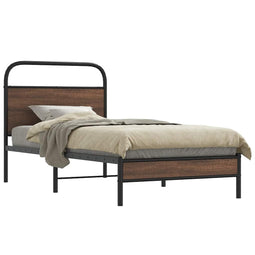 Bedframe zonder matras bewerkt hout bruin eikenkleur 100x200 cm