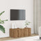 Tv-meubel 80x34x30 cm bewerkt hout artisanaal eikenkleur