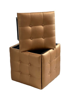 5-in-1 poef-transformer - 5 krukjes in 1 poef camel eco leer