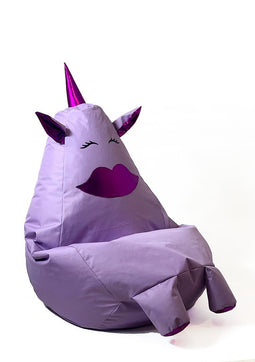 Sako tas poef Eenhoorn met mond paars L 105 x 80 cm