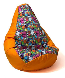 Sako tas poef perenprint oranje-fee 2 L 105 x 80 cm