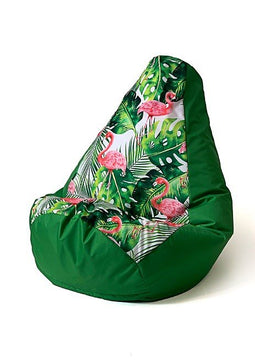 Sako tas poef perenprint groen-laming XXL 140 x 100 cm