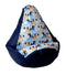 Sako tas poef peer print marine blauw - Frozern XL 130 x 90 cm