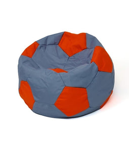 Voetbal Sako tas poef grijs-rood XXL 140 cm