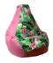 Sako tas poef Perenprint roze-lamoen L 105 x 80 cm