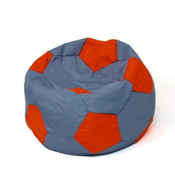 Voetbal Sako tas poef grijs-rood L 80 cm