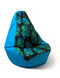 Sako poef Perenprint blauw-monstera L 105 x 80 cm