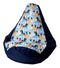 Sako tas poef peer print marine blauw - Frozern L 105 x 80 cm