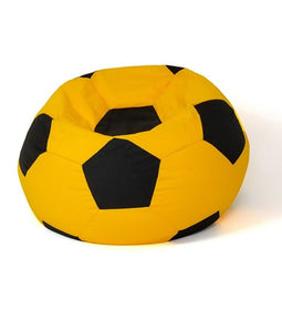 Voetbal Sako tas poef geel-zwart XL 120 cm