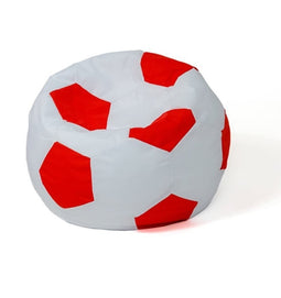 Sako tas poef bal wit-rood L 80 cm