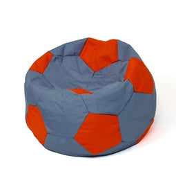 Voetbal Sako tas poef grijs-rood XL 120 cm