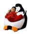 Sako tas poef Penguin zwart-wit L 105 x 80 cm