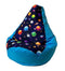 Sako tas poef peer print blauw planeten XXL 140 x 100 cm