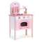 Houten speelgoed keuken - roze - compact formaat - 8 accessoires