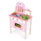 Houten speelgoed keuken - roze - compact formaat - 8 accessoires
