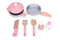 Houten speelgoed keuken - roze - compact formaat - 8 accessoires