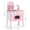 Houten speelgoed keuken - roze - compact formaat - 8 accessoires