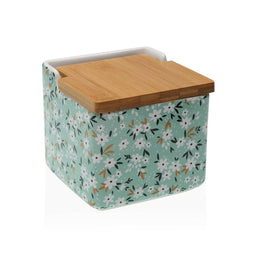 Zoutvaatje met deksel Versa Bellis Blommor Keramisch Dolomite 12,2 x 11,5 x 12,2 cm