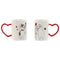 Set van 2 mokken Home ESPRIT Love Wit Rood Katten