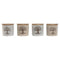 Suikerpot Home ESPRIT Wit Beige Bamboe Keramiek 9,5 x 9,5 x 9,5 cm (4 Stuks)