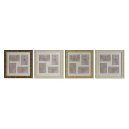 Fotolijsten Home ESPRIT Bruin Beige Natuurlijk Ivoor Kristal polyestyreen Scandinavisch 38 x 2 x...