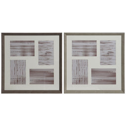 Fotolijsten Home ESPRIT Bruin Natuurlijk Kristal polyestyreen Stads 34 x 3 x 34 cm (2 Stuks)