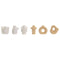 Set van 3 Vazen Home ESPRIT Wit Beige Keramiek 32 X 11,5 X 9 cm (3 Onderdelen) (2 Stuks)