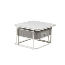 Hoofdtafel Home ESPRIT Wit 70 x 70 x 45 cm