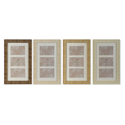 Fotolijsten Home ESPRIT Wit Bruin Beige Natuurlijk Kristal polyestyreen Scandinavisch 26 X 2 X 44...