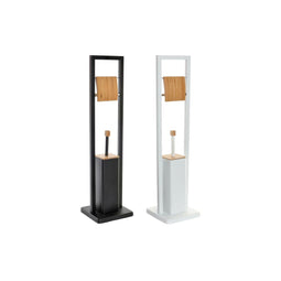 Toiletpapierhouder met borstelstandaard DKD Home Decor Wit Grijs 20 x 20 x 80 cm (2 Stuks)