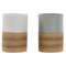 Glas Home ESPRIT Wit Grijs Natuurlijk Hars 7 x 7 x 10,5 cm (2 Stuks)
