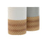 Glas Home ESPRIT Wit Grijs Natuurlijk Hars 7 x 7 x 10,5 cm (2 Stuks)