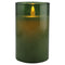Magic flame - LED kaars wax glas 12,5cm flessen groen