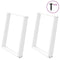 Eettafelpoten 2 st U-vormig 80x(72-73) cm staal wit