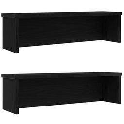 Keukenrekken stapelbaar 2 st 60x15x16 cm zwart