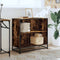 Boekenkast 80x35x76 cm bewerkt hout gerookt eikenkleurig