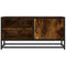 Tv-meubel 80x34,5x40cm bewerkt hout metaal gerookt eikenkleurig