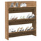 Wandschoenenkast 80x18x90 cm bewerkt hout artisanaal eikenkleur