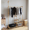 Kledingrek met schappen en wielen 100x38x175,5 cm bamboe
