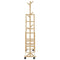 Kledingrek met schappen en wielen 100x38x175,5 cm bamboe